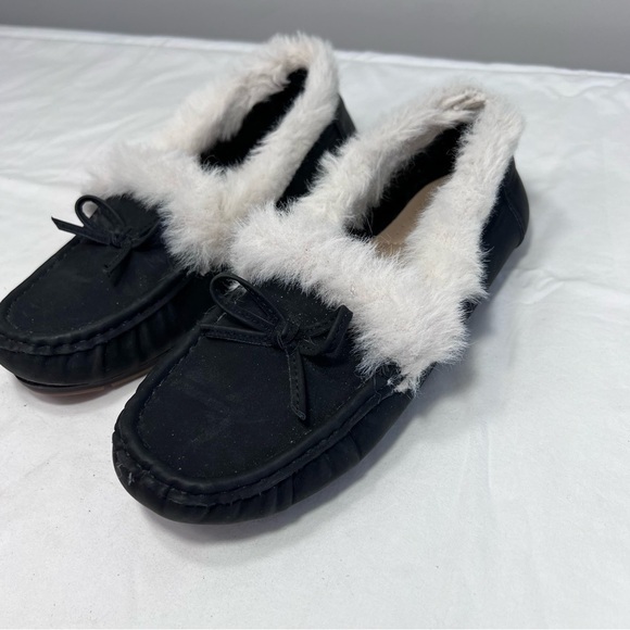 Alexis Bendel Shoes - Alexis Bendel black fur trimmed Dorothy slippers size 7.5